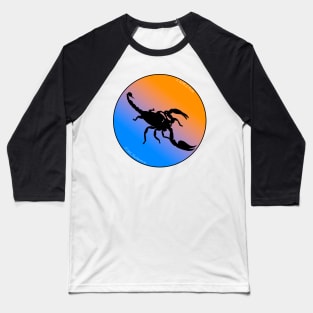 Scorpion Light Blue/Orange Gradient Baseball T-Shirt